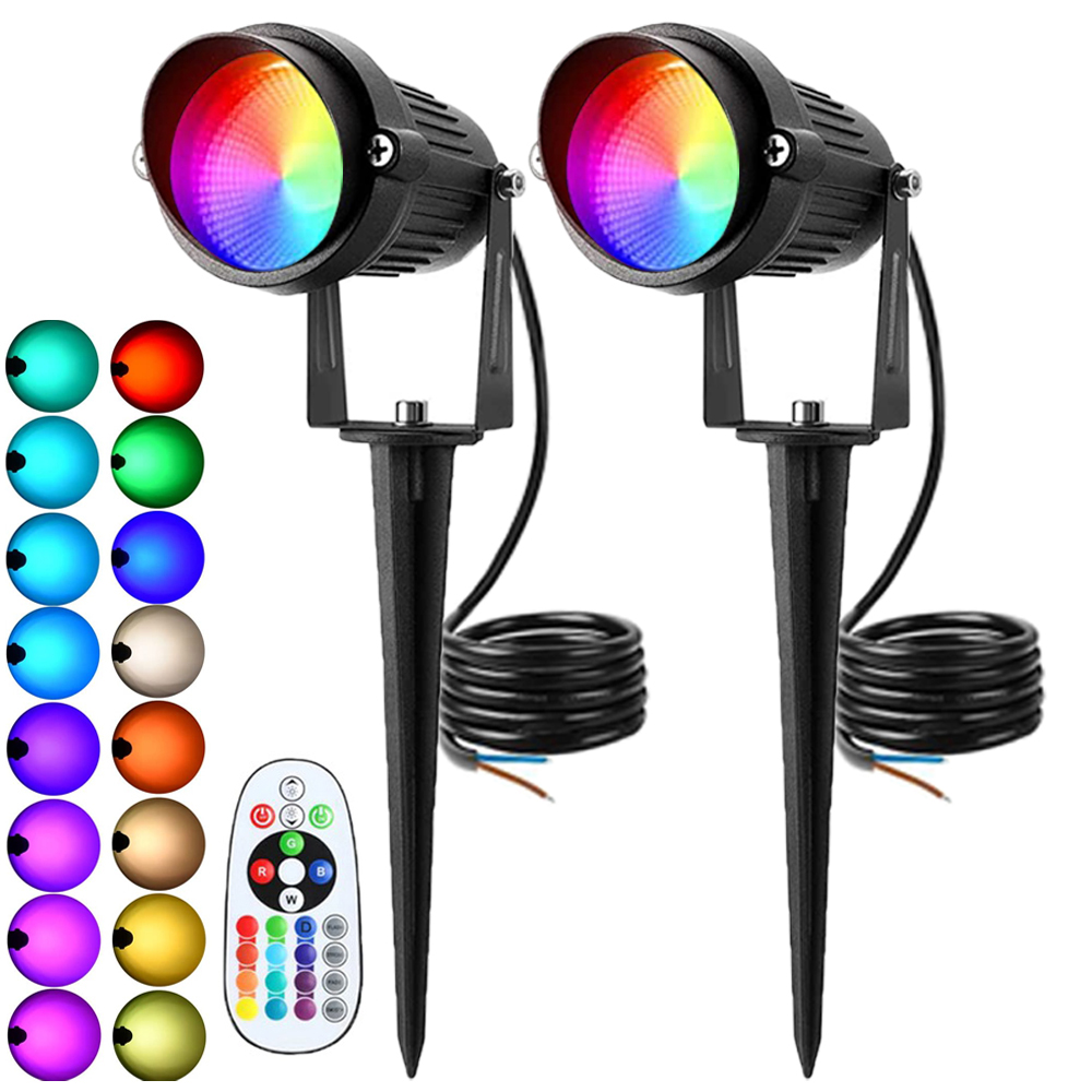 Colour Changing Bulb - ไฟภายนอกอาคารเปลี่ยนสี RGBW ไฟสปอร์ตไลท์ภูมิทัศน์ LED พร้อมรีโมท110V 220V
