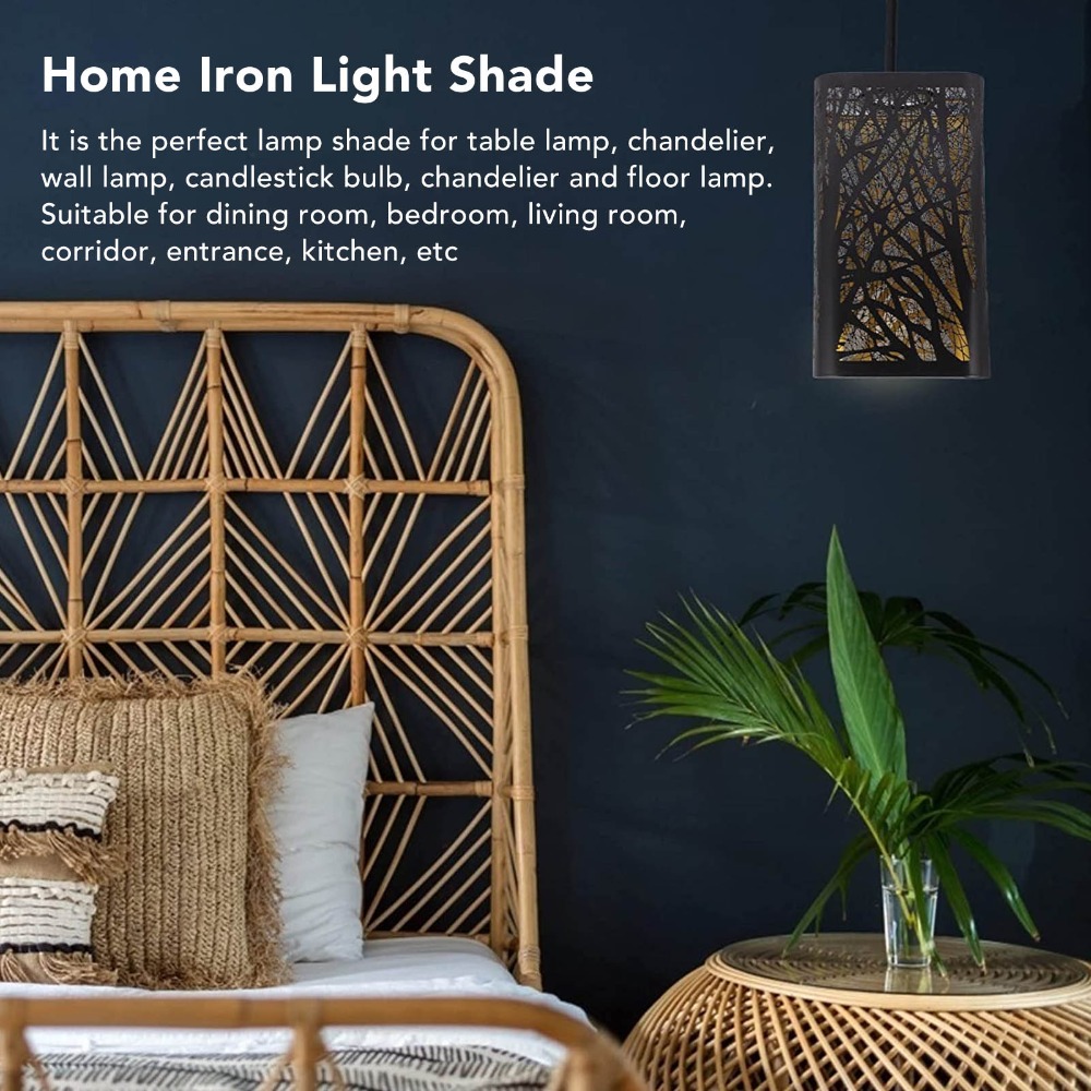 Geometric Lamp Shade - โคมไฟเหล็กแฟชั่น ลายเรขาคณิต สูง 7.87 นิ้ว โคมไฟระย้า