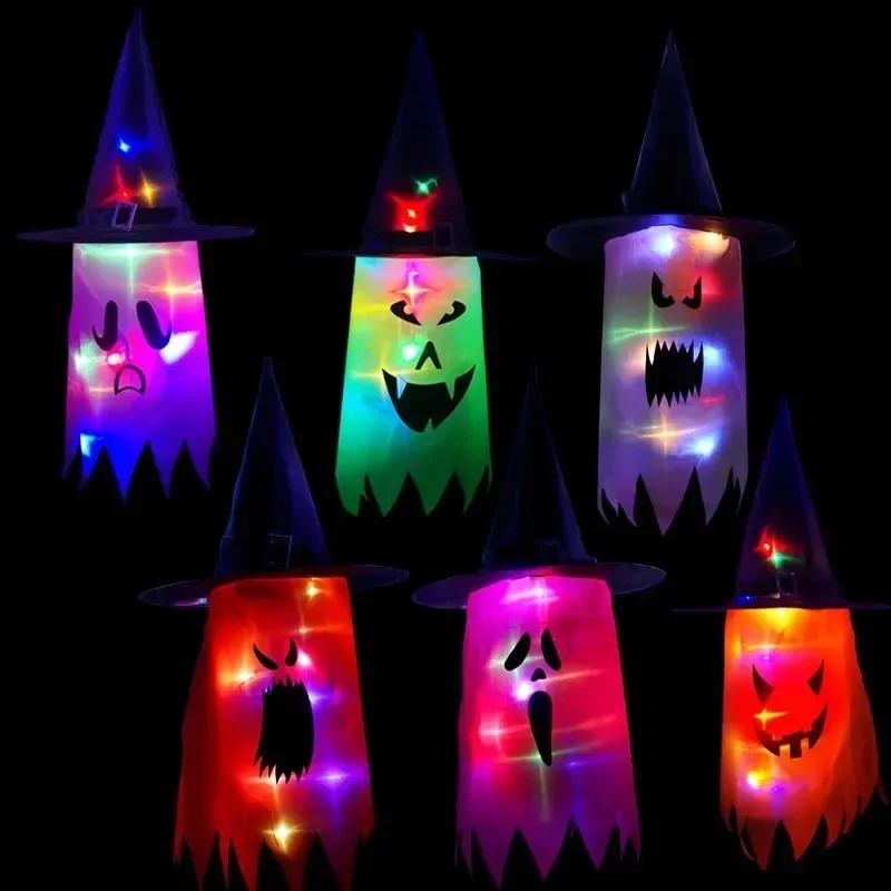 Led Lighting Decor - 1PC หมวกแม่มดฮาโลวีนสีสันสดใสไฟ LED ส่องสว่างตกแต่งสำหรับปาร์ตี้ไนท์คอสเพลย์อุปกรณ์เสริมอุปกรณ์ประกอบฉาก