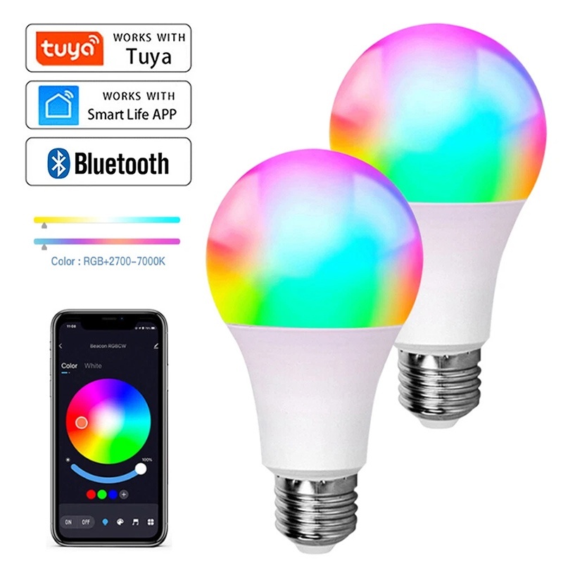 Colour Changing Bulb - หลอดไฟ LED บลูทูธ Tuya ปรับความสว่างได้ 15W