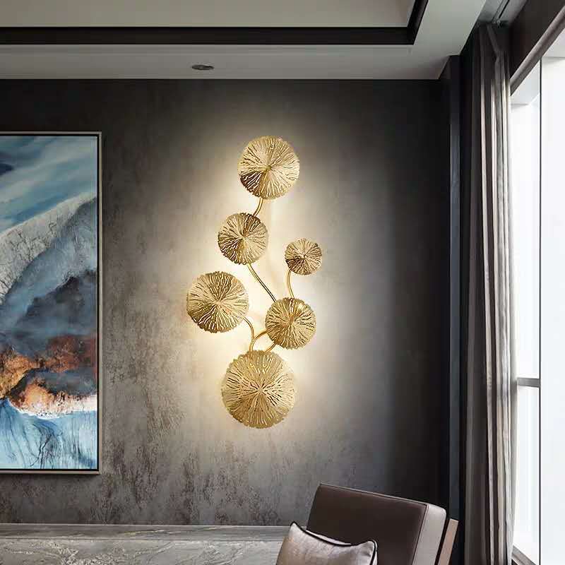 Lighting Decoration On Wall - Nordic Gold Lotus Leaf ไฟ LED
