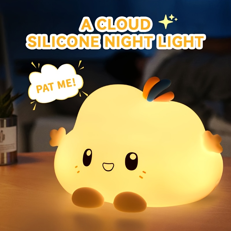 Decor Lighting Lamps - ไฟกลางคืนแบบคลาวด์, ระบบควบคุมการหรี่แสงแบบสัมผัส, การชาร์จและการตั้งเวลา, สำหรับการตกแต่งบ้าน, ตัวเลือกของขวัญที่สมบูรณ์แบบ