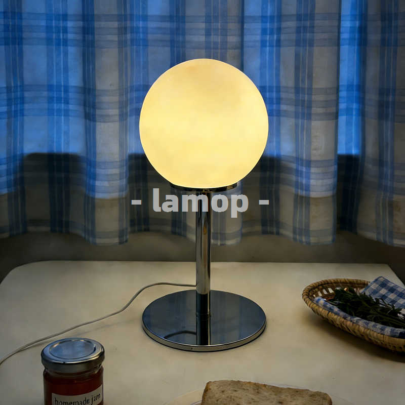 โคมไฟตั้งโต๊ะทรงกลมสีขาวนม โคร - Led Lighting Decor บทวิจารณ์และราคา