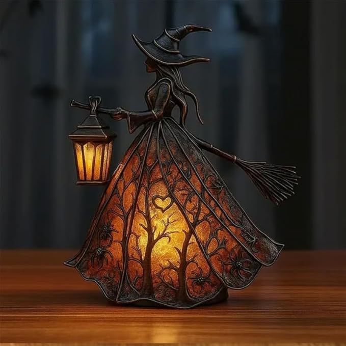 โคมไฟตั้งโต๊ะเรซินรูปแม่มดพร้อ - Decor Lighting & Decor Fires Photos บทวิจารณ์และราคา