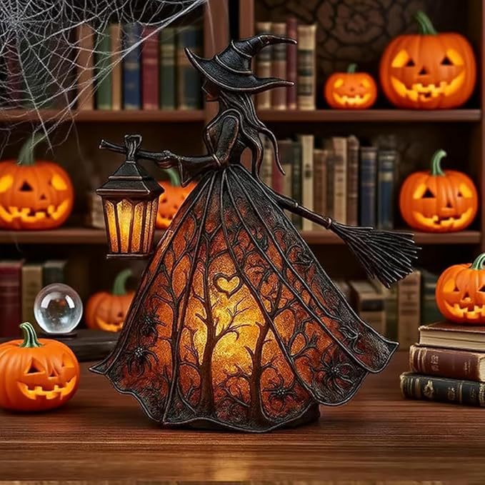 โคมไฟตั้งโต๊ะเรซินรูปแม่มดพร้อ - Decor Lighting & Decor Fires Photos บทวิจารณ์และราคา