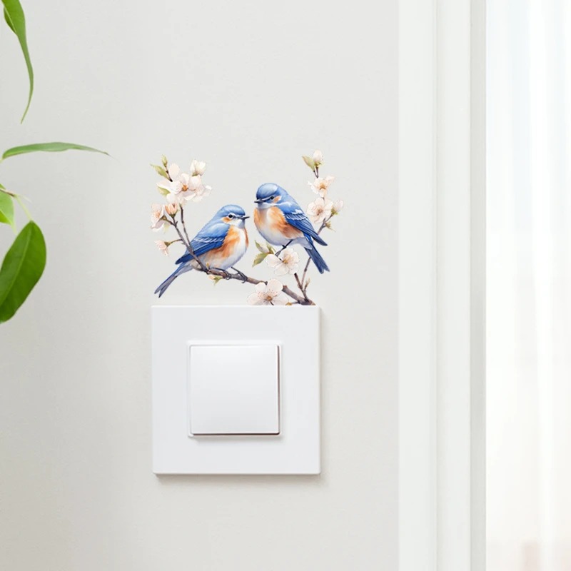 สติกเกอร์ติดสวิตช์ไฟรูปนกบนกิ่ - Lighting Decoration On Wall บทวิจารณ์และราคา