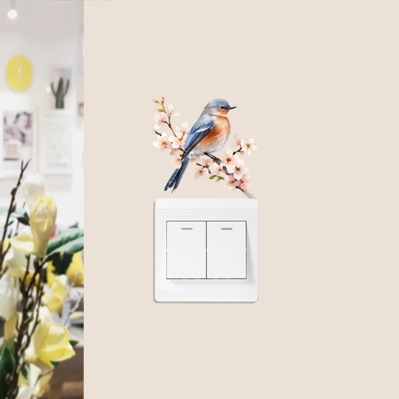 สติกเกอร์ติดสวิตช์ไฟรูปนกบนกิ่ - Lighting Decoration On Wall บทวิจารณ์และราคา