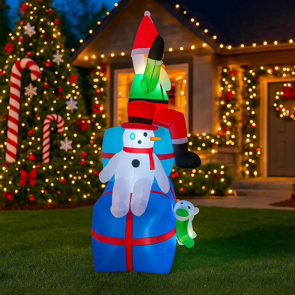 โมเดลเป่าลมรูปตุ๊กตาหิมะ ซานต้ - Santa'S Elves Holiday Lighting & Decor Llc บทวิจารณ์และราคา