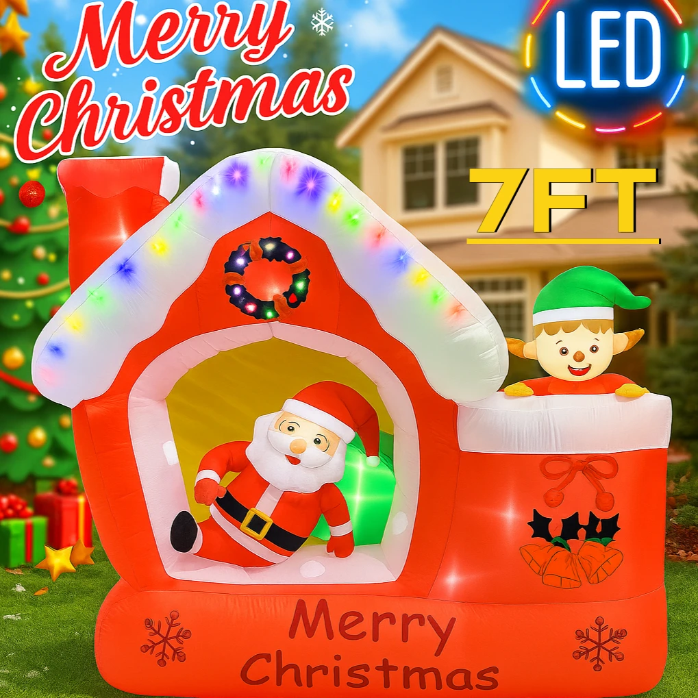 ตุ๊กตาซานตาคลอสเป่าลมขนาดยักษ์ - Santa'S Elves Holiday Lighting & Decor Llc บทวิจารณ์และราคา