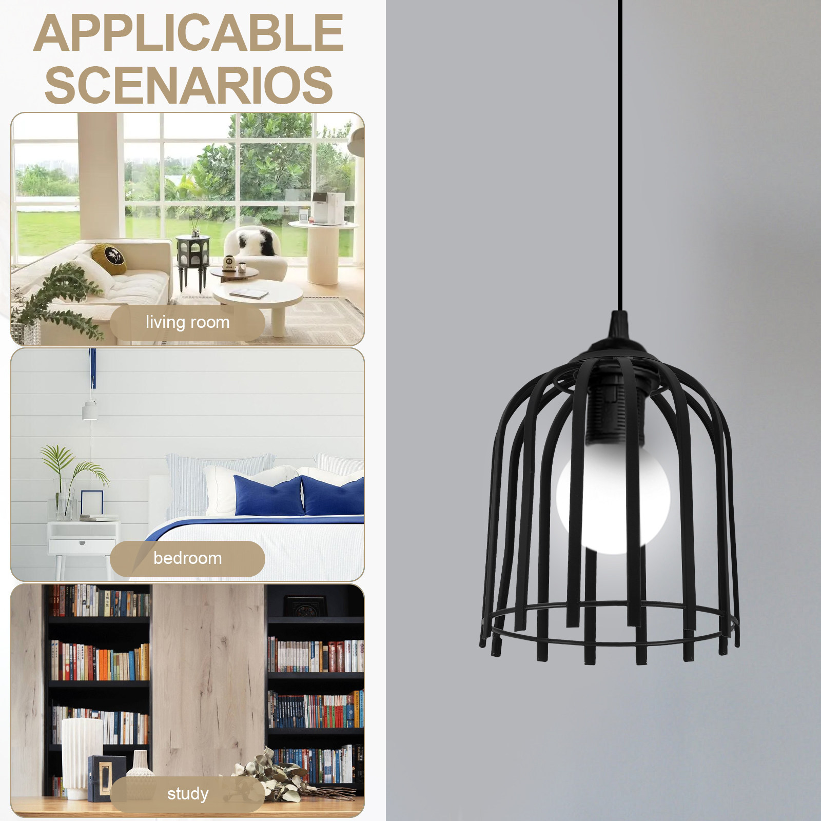 โคมไฟแขวนลวดเหล็ก 1 ชิ้น ดีไซน - Geometric Lamp Shade บทวิจารณ์และราคา