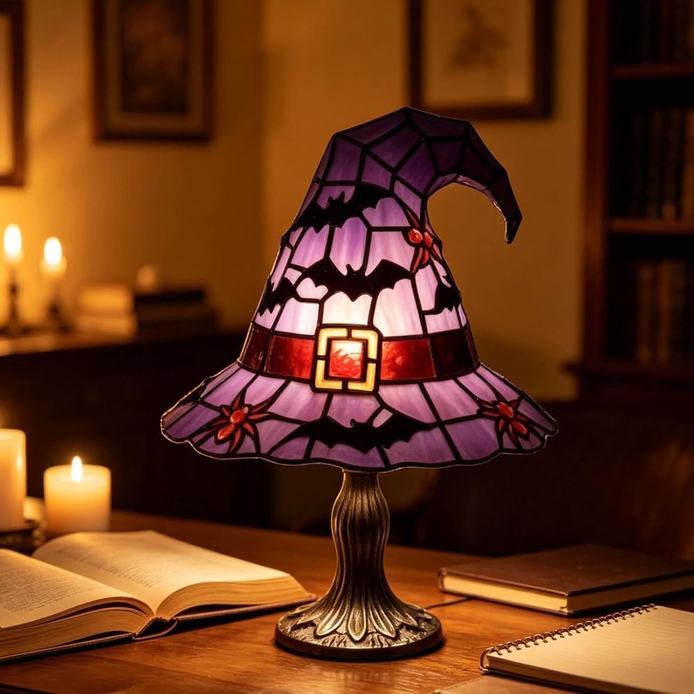 โคมไฟรูปหมวกแม่มดกระจกสีสไตล์โ - Lighting Decoration Stand บทวิจารณ์และราคา